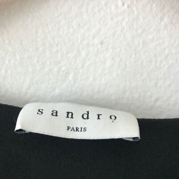 Sandro Elena Flared Guipure Lace Panel Crepe Mini Dress - Picture 6 of 6